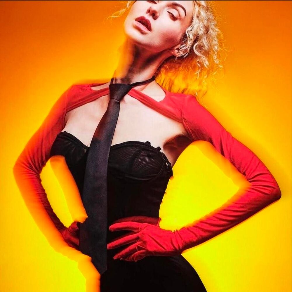 Akira Women's Red Shrug with gloves